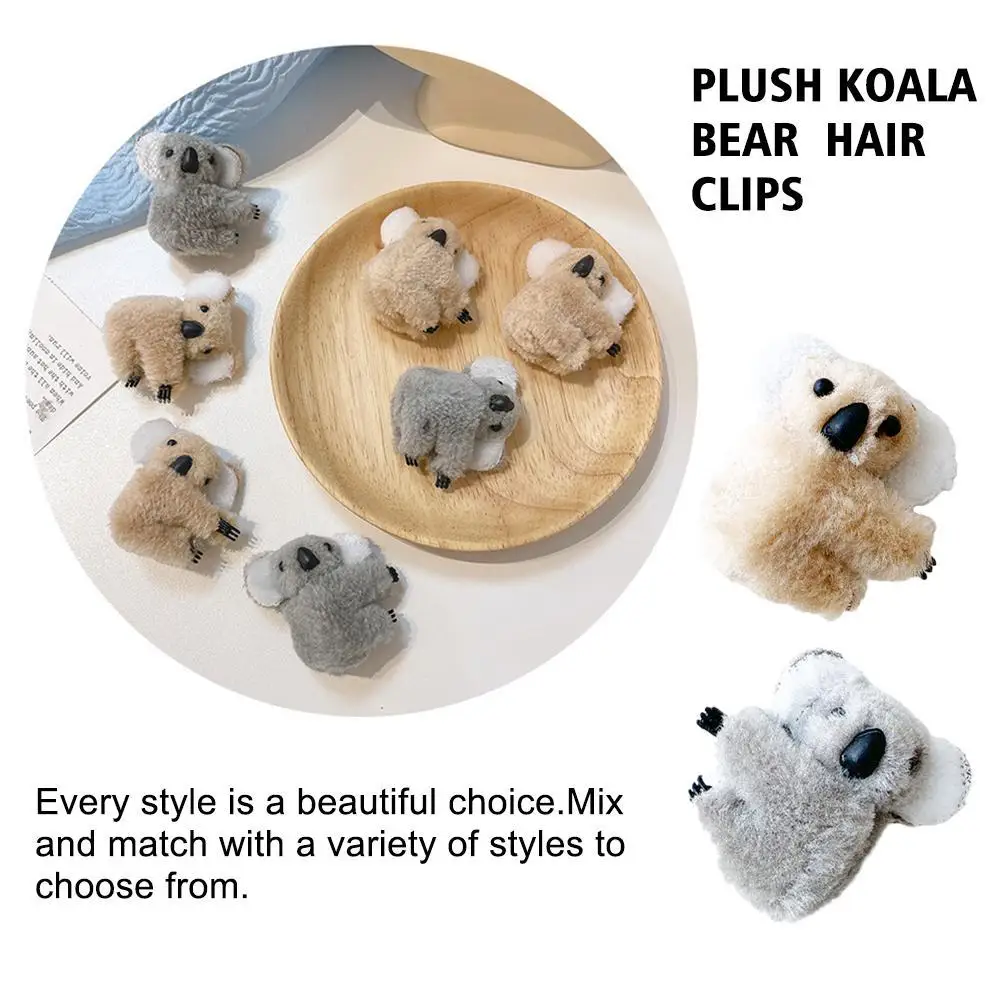 Plush Bear Hair Clips Cartoon Animal Hairpins Bangs Clip Barrettes Hair Accessories Hairband Headdress