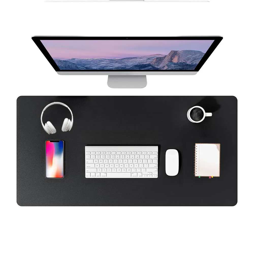 Solid Color Pink Gray Brown Black ins Y2K Girl PU Leather Mouse Pad Desk Mat Gaming Esports User Office Anti Slip Waterproof