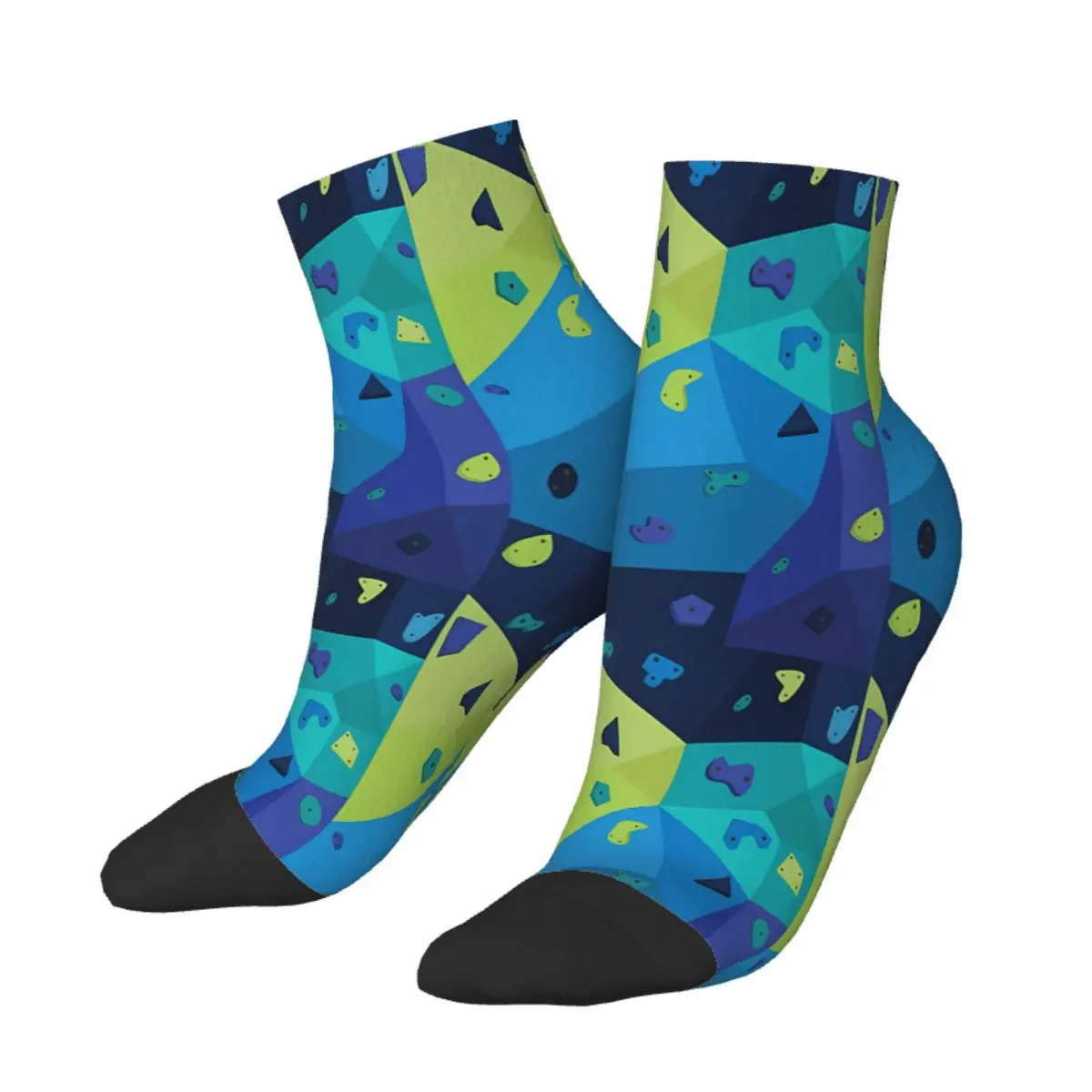 Boulder Wall Blue And Green Ankle Socks Male Mens Women Summer Stockings Harajuku