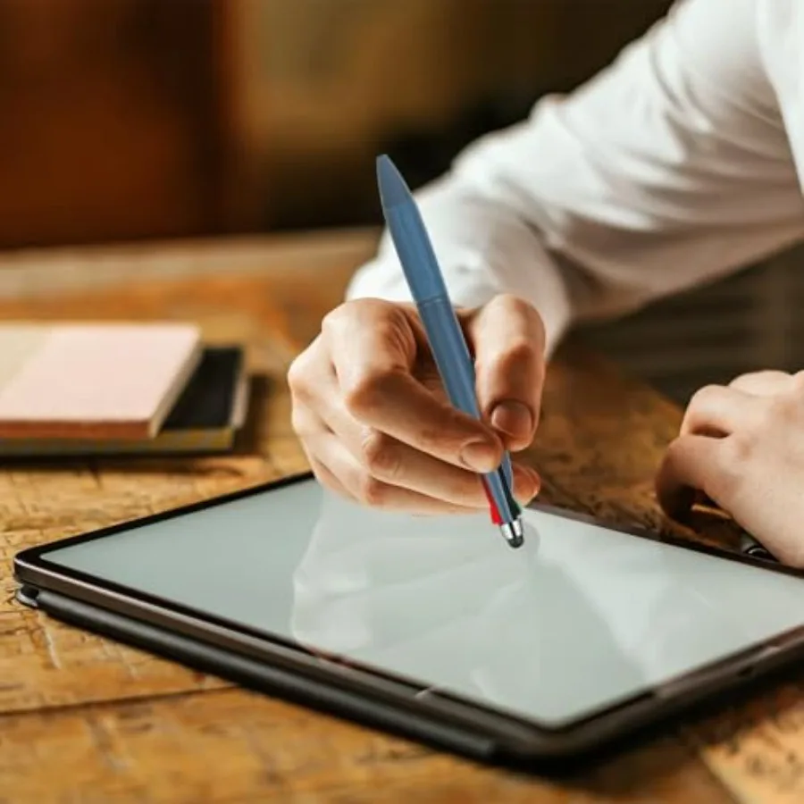 قلم متعدد في أقلام متعددة الألوان مع طرف قلم 4 ألوان ملحقات قلم Nue لأقلام ستايلس للعمل لشاشات اللمس 1.0 مللي متر Ballp