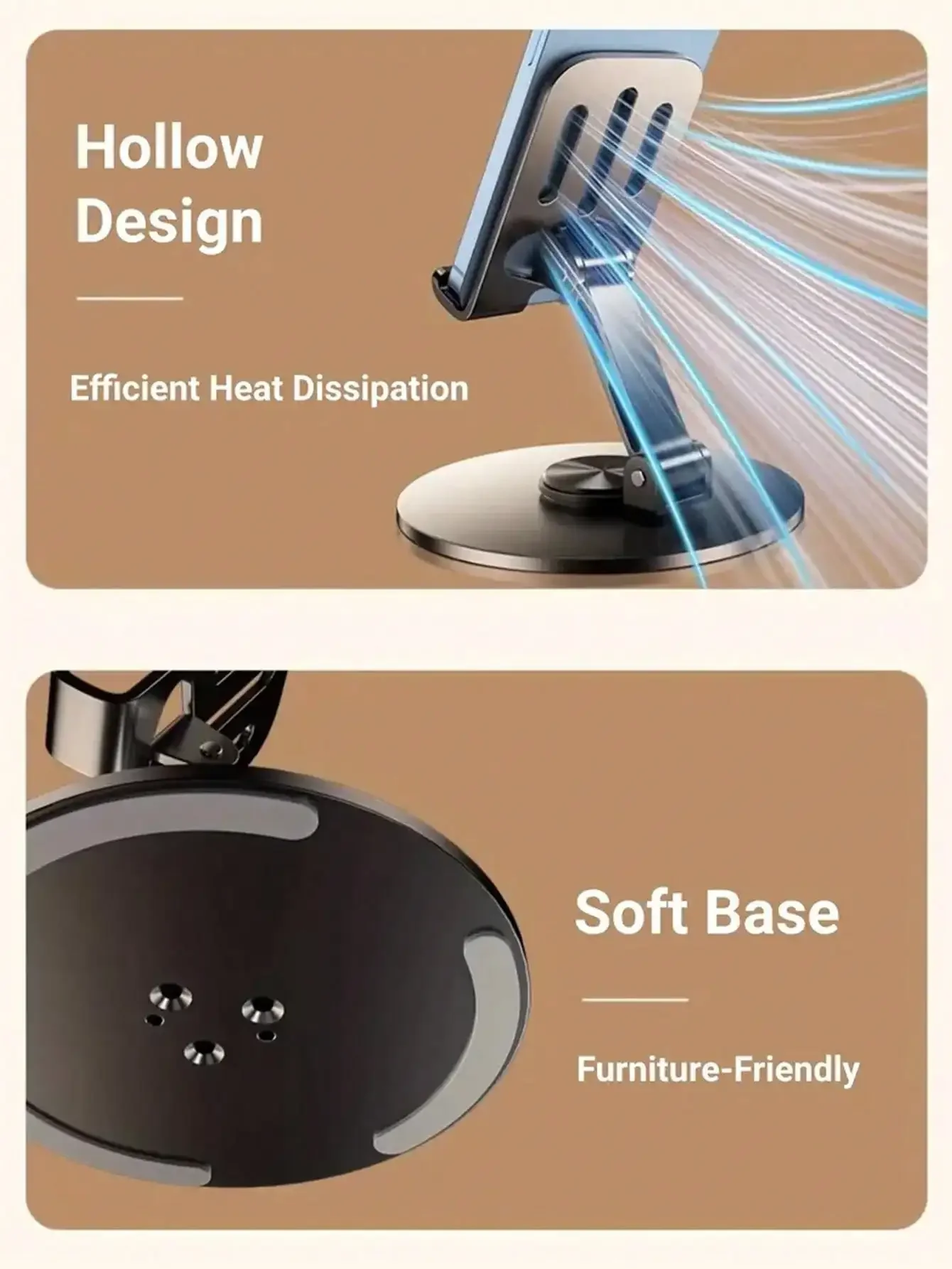 Full Metal 360-Degree Rotating Stress-Relieving Phone And Tablet Universal Stand