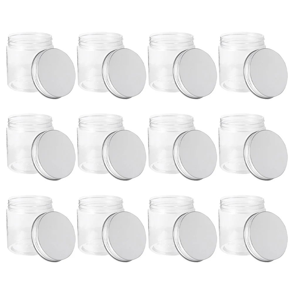 12 Pcs Aluminum Lid Mason Jars Portable Food Holder Storage Tank Mini Pet Plastic