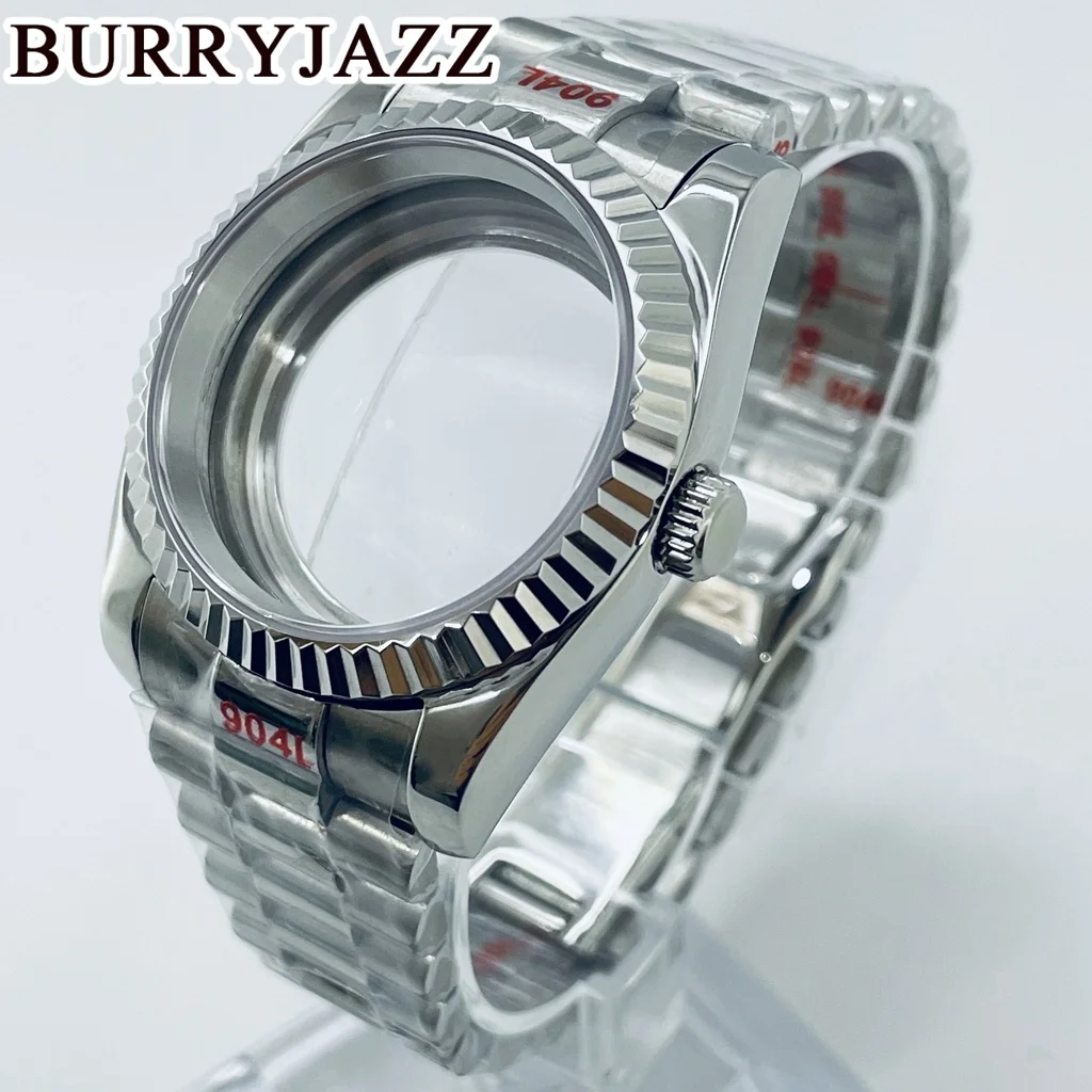 

BURRYJAZZ 36 мм 40 мм NH35 NH36 NH34 NH38 NH70 NH72 часы Чехол водостойкий сапфировый кристаллический серебристый президентский браслет