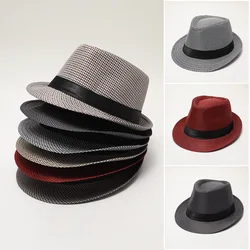 Houndstooth British Top Hats For Men Women Spring Autumn European American Jazz Hat Stage Performance Hat DadBucket Hats Gift