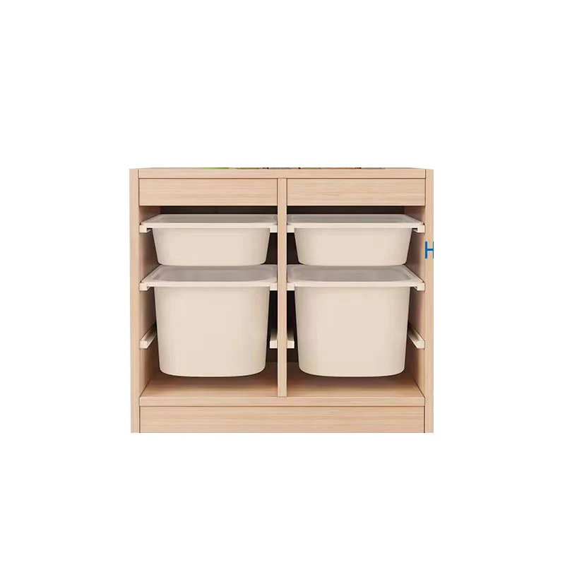 Solid Wood Desktop Bookshelf Large Capacity Simple Small Picture Book Storage Cabinet Home Children's Toy Bedroom Hotel