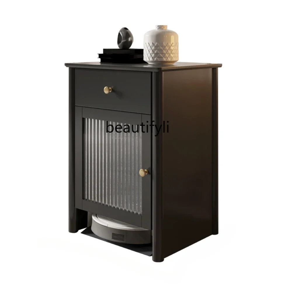 

NEW Sweeping Robot Storage Cabinet Solid Wood Side Cabinet Storage Rack
