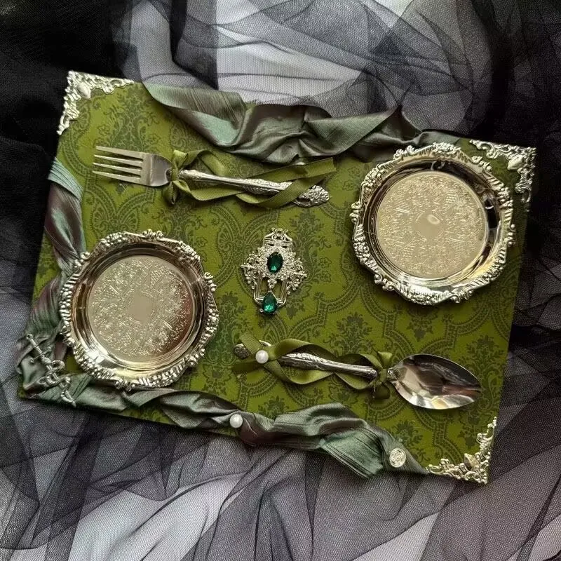 hand made vintage ita bag Insert Board goods display Dinner plate  Decoration Lace Backplate Cosplay Badge Display Board