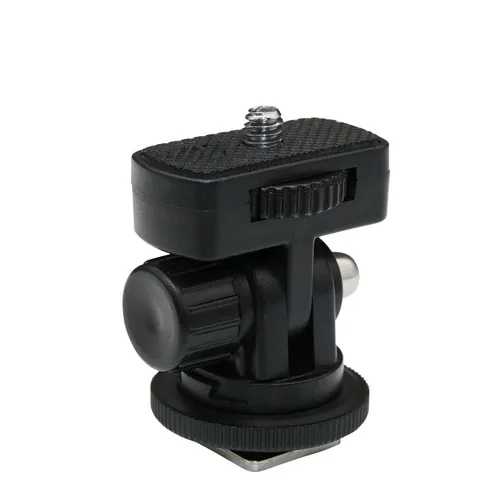Imagen 2 del producto Adaptador de montaje de zapata con tornillo de 1/4 pulgadas, poste de ángulo ajustable de 180 grados para cámara DSLR, Monitor de luz LED Flash Canon Nikon