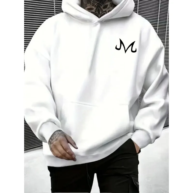 日本アニメドラゴンボールパーカー魔人ブウ柄プリントメンズスポーツウェア秋ルーズ長袖ストリートY2Kトップス