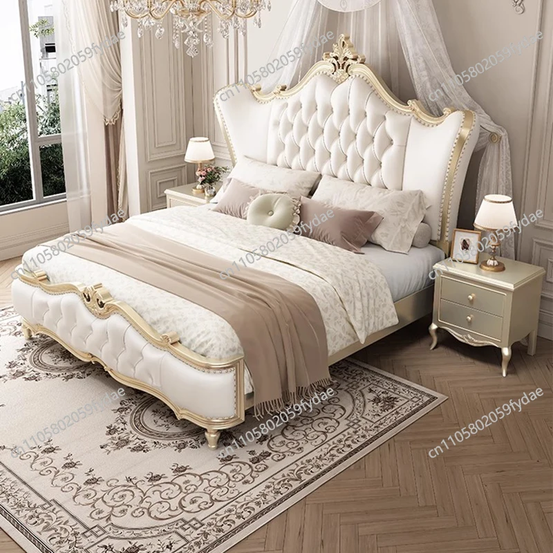 White Cream Bed Cloud Fashion Interior European Safe Sleeping Sun Floor Double Bed Ergonomic Camas De Casal Postmodern Furniture