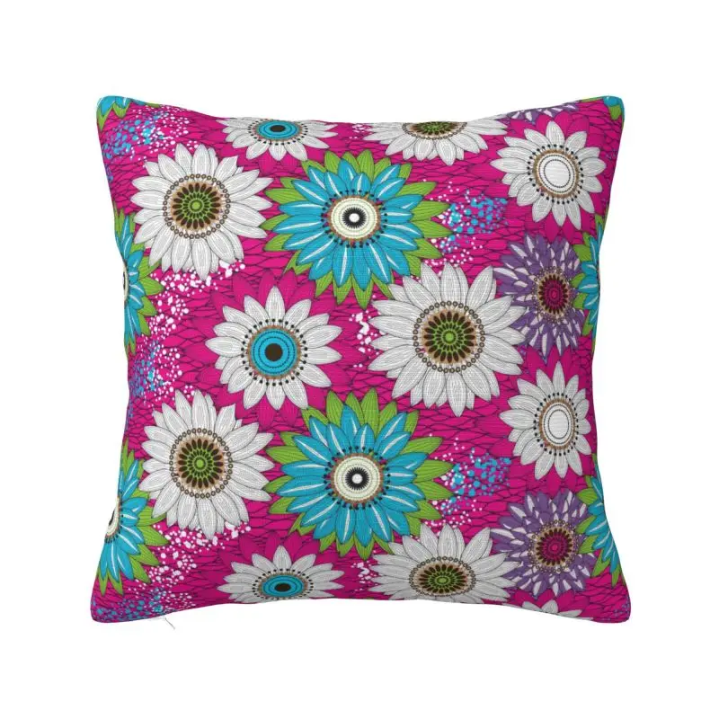 Colorful Floral Botanical Flower Throw Pillow Covers Home Decor 3D Print African Style Sofa Cushion Cover Polyester Pillowslip