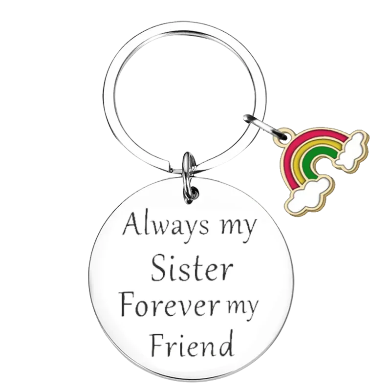 Cute Sister's Birthday gift Keychain Pendant Sister Brother Key Chains always my sister forever my friend