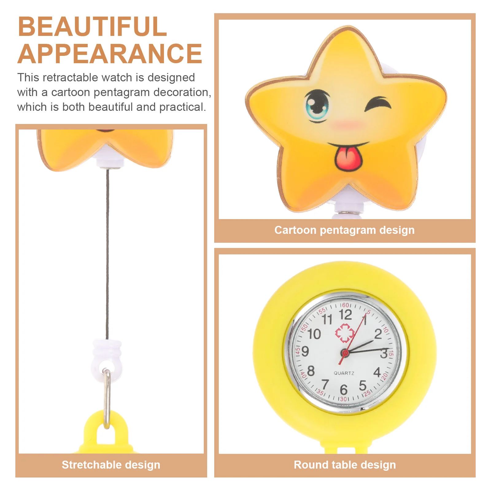 Enfermeira clip-on relógio de bolso retrátil para mulher relógio de peito de aço inoxidável médico profissional presente uso diário relógio