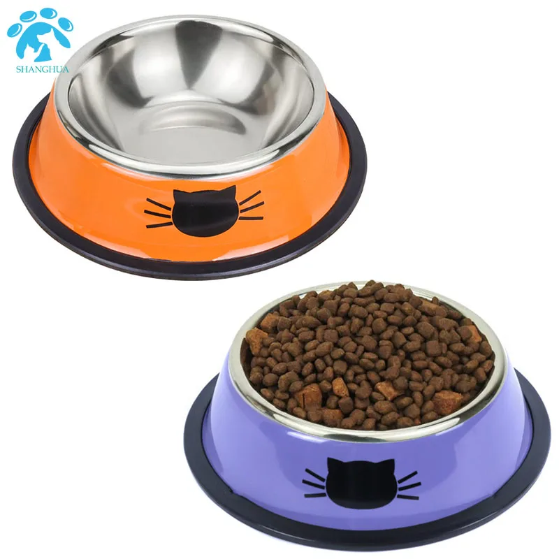 Dog Cat Bowl,pet Food Bowl With Non-slip Rubber Base, Stainless Steel Cats Water Bowls, Small Dog Accessories Pet Supplies