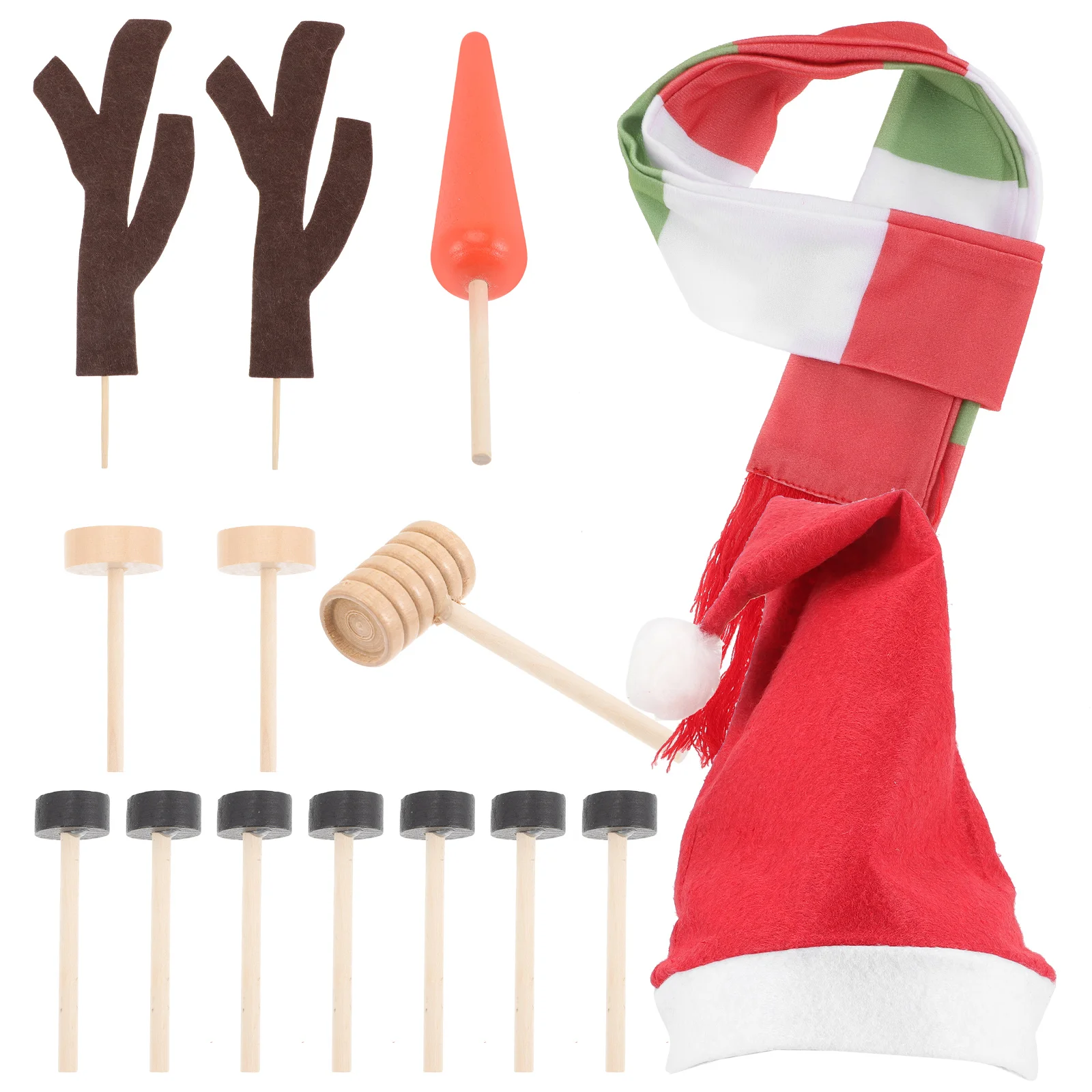 

15 Pcs Snowman Tool Kit Decorating Making Decorations Christmas Accessories Cute Parts Plastic Crafts Diy Figurines Child