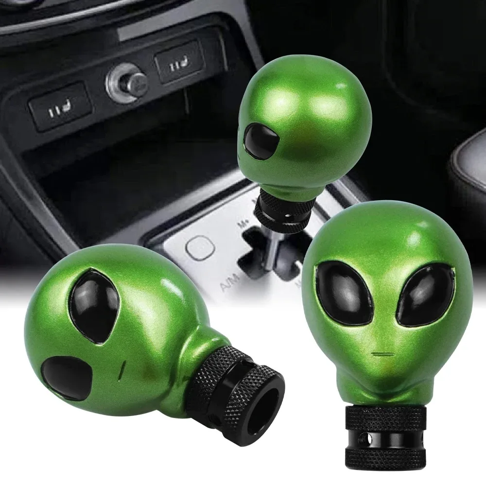 Universal Green Lime Alien UFO Gear Shift Knob Aluminum Alloy Car Gear Knob 8.2cm Gear Knob Manual Cars for Car Replacement