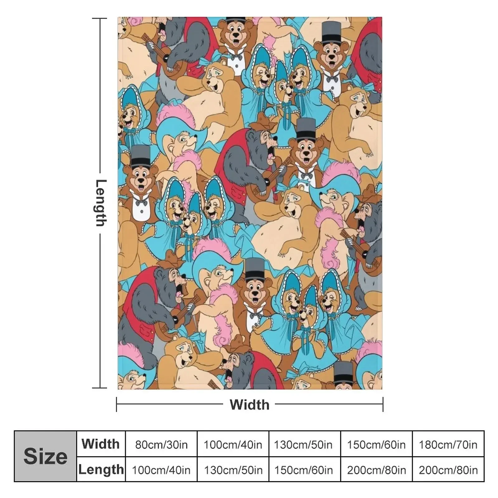 Country Bear Jamboree Pattern Throw Blanket Summer Beddings Plush Loose Extra Large Throw Blankets