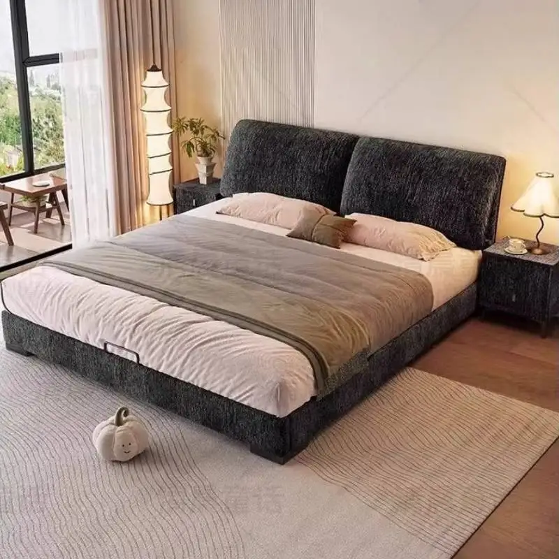 

Elegant Bedrooms Double Bed Wardrobe Couples Lounges Luxury Double Bed Modern Household LowCamas De Dormitorio Furniture Home