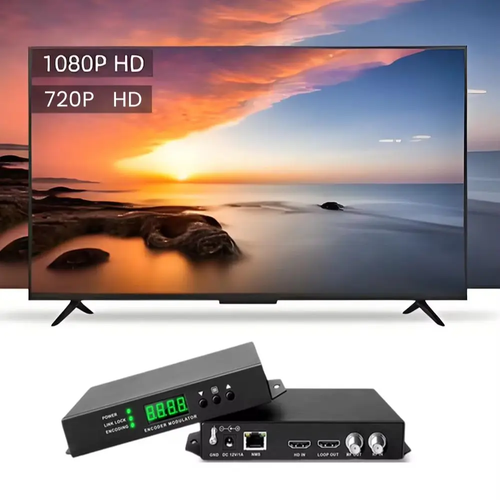HDMI to DVB-T/DVB-C/QAM/ATSC Single-Channel HD Modulator – For Self-Run Channels, Ads, Live & TV Broadcasting