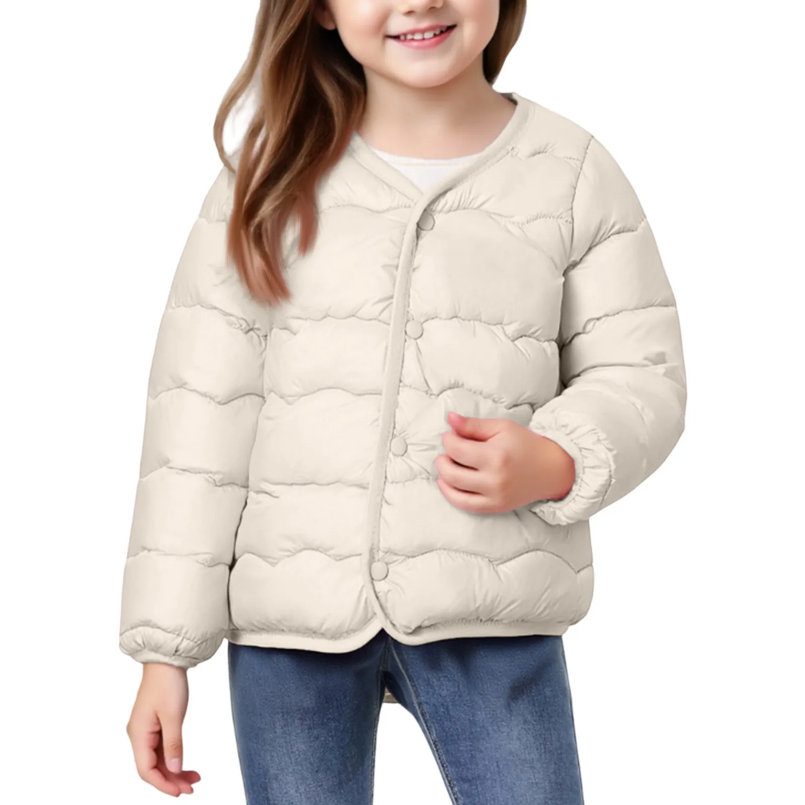 

Girls' Jacket - Quilted Winter Coat for Kids Autumn Winter Fashion Children's Lightweight and Comfortable Cotton Jackets