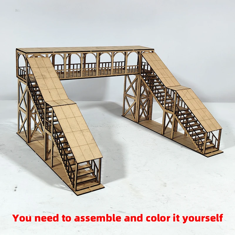 1/35 1/48 1/64 1/72 1/87 1/150HO N Maßstab Modellbausatz Miniatur-Diorama Architektonisches Gebäude Hausmodell Eisenbahn Unbemalte Brücke – Detail 2