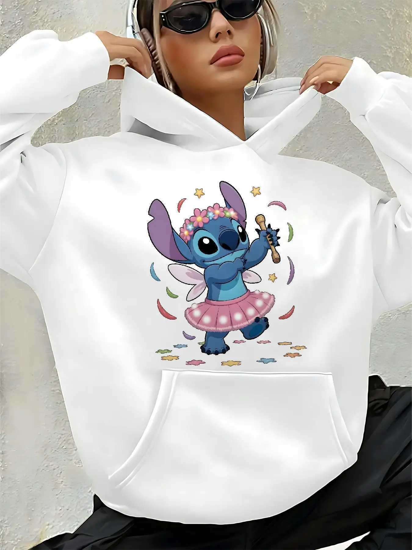 Ms. Stitch Kapuzenpullover, maschinenwaschbarer Freizeitpullover für Herbst und Winter, geeignet für Arbeit, Einkaufen und Zuhause