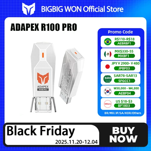 Adaptador de controlador inalámbrico BIGBIG WON R100 Pro para Xbox X S One Xbox Elite Series 2 PS4 Switch Playing on Win/Switch/PS4