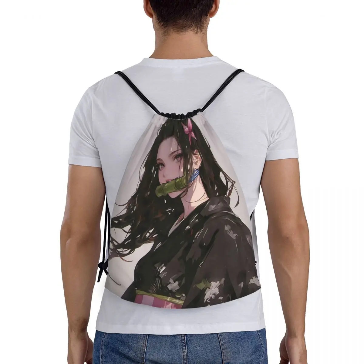 

Кимоно Nezuko Demon Slayer Kimetsu No Yaiba аниме рюкзаки на шнурке карманная спортивная сумка сумки для книг для мужчин и женщин школьные