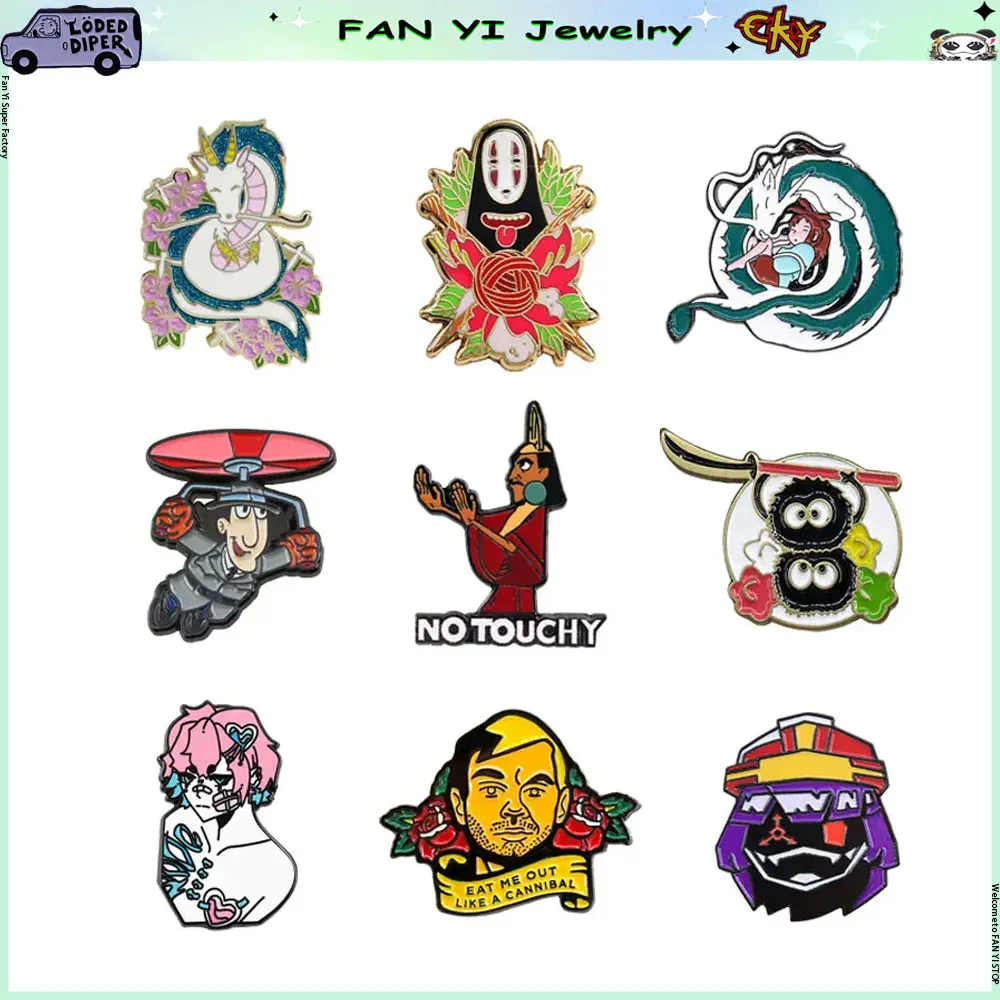 

Cute Cartoon Metal Pin Interesting Q Edition Anime Lapel Brooch Hoodie Backpack Hat Decorative Accessories Fans Badge Gifts