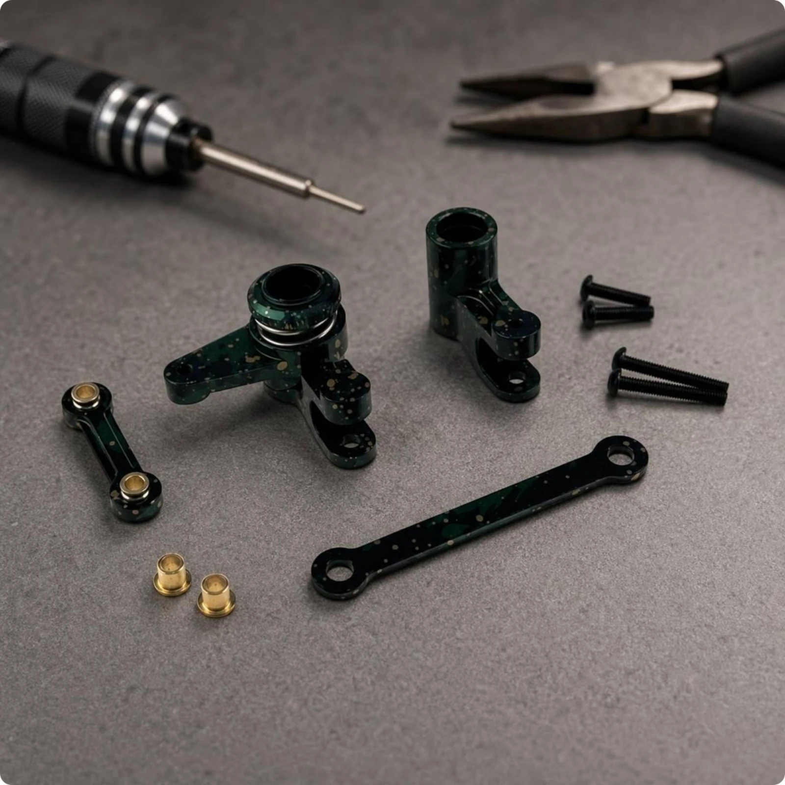 Front Steering Assembly with Servo Link Aluminum Steering Linkage with Servo Link Upgrade Easy to Install for Hobbyists
