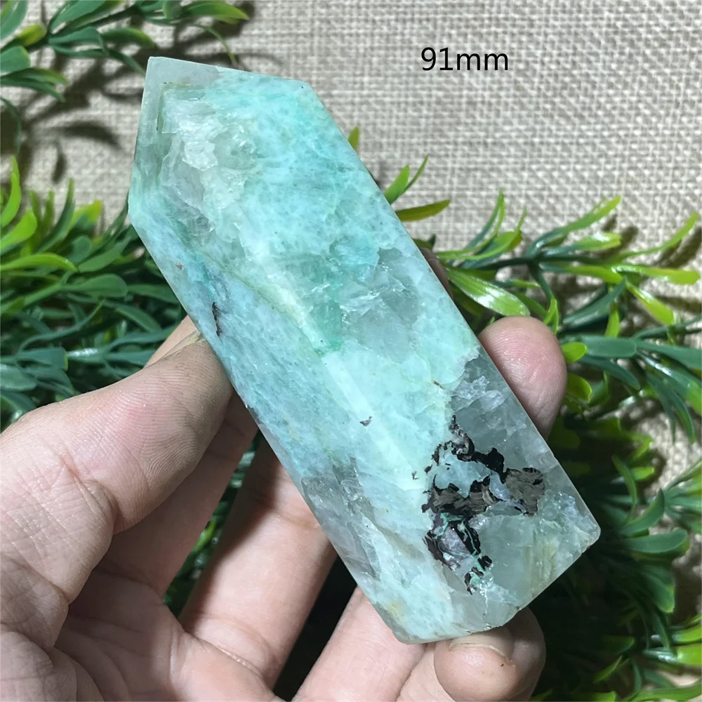 Natural Moonstone Verde Tower Point, Quartz Wand, Qualidade Crystal Stone, Reiki Beleza Minerais, Cura Espiritual, Decoração Home
