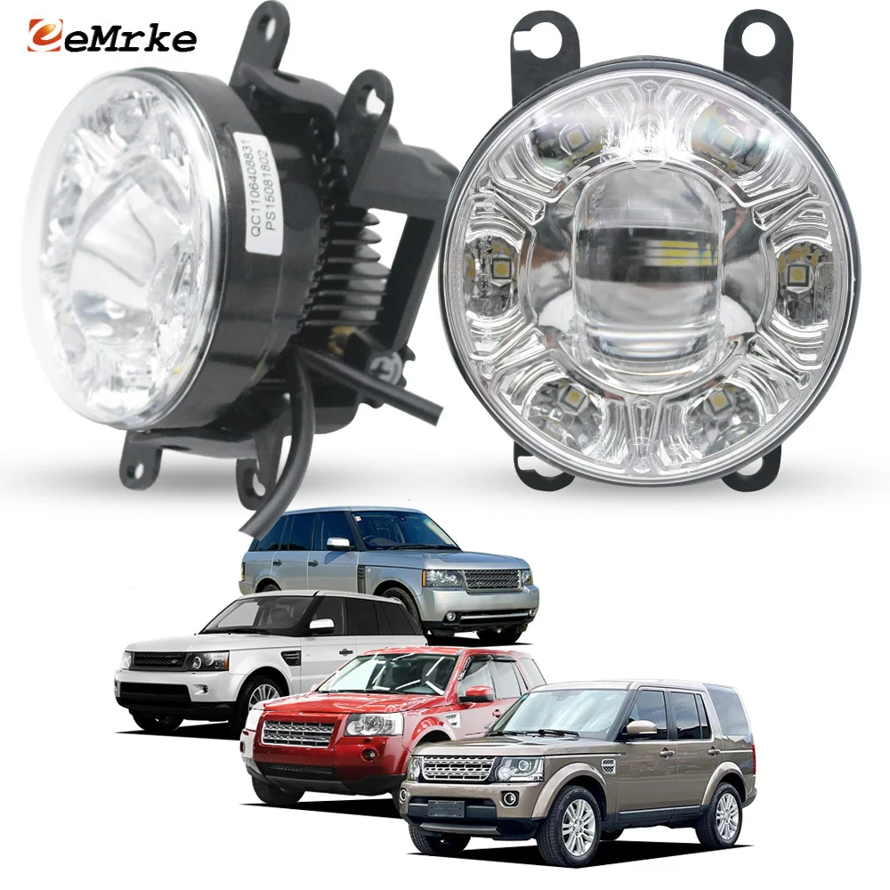 For Land Rover LR2 LR4 Discovery 4 Freelander 2 Range Rover LED Fog Lights DOT ECE E4 E-mark 18W 6-Leds DRL Front Daylight