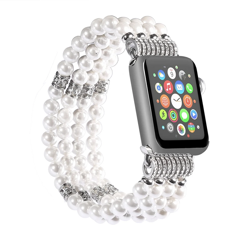 

Pearl Strap For Apple watch Band UItra/2 10 9 8 7 45mm 41mm Pearl Chain Multi Color Bracelet Band iWatch 6 5 4 SE 44mm 42mm 40mm