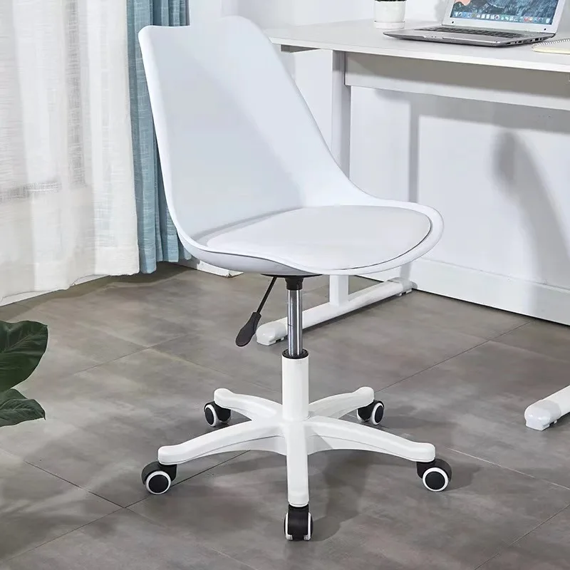 //Office Chair Adjustable Headrest Black White Leather Chrome Base Steel Swivel Chair For Dining