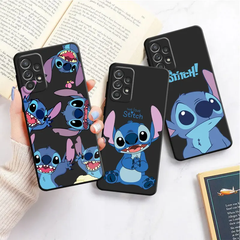 Armor Coque Phone Case for Samsung Galaxy Note 20 Ultra 10 Plus 8 9 S22 A32 A72 S20 A22 S21 Silicone Disney Cute Stitch Cover