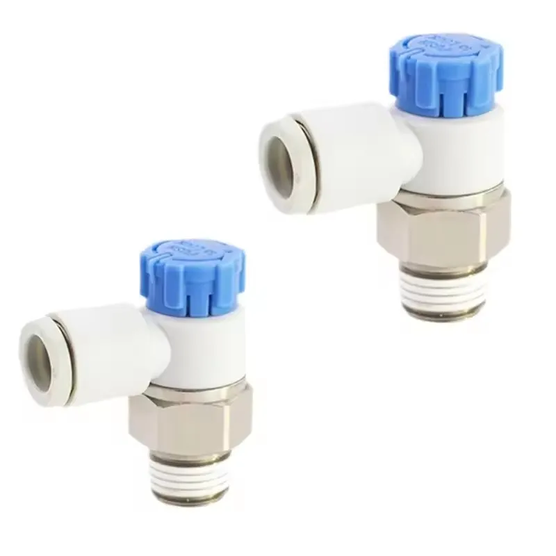 Raccords coudés AS1211F AS2211F AS3211F, vanne de régulation de débit, raccords pneumatiques, régulateur de vitesse S-AS1211F-M5-04A