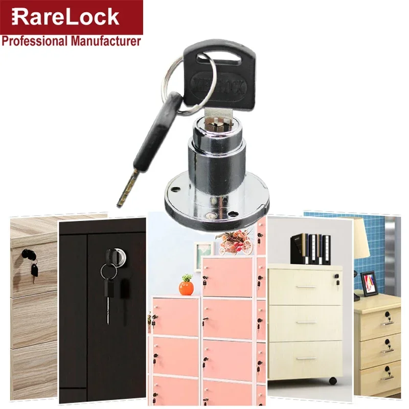 Circular Drawer Lock Wooden Kitchen Cabinet Push Lock Nickel Computer Key Keyed Different DIY Furniture Hardware Rarelock H