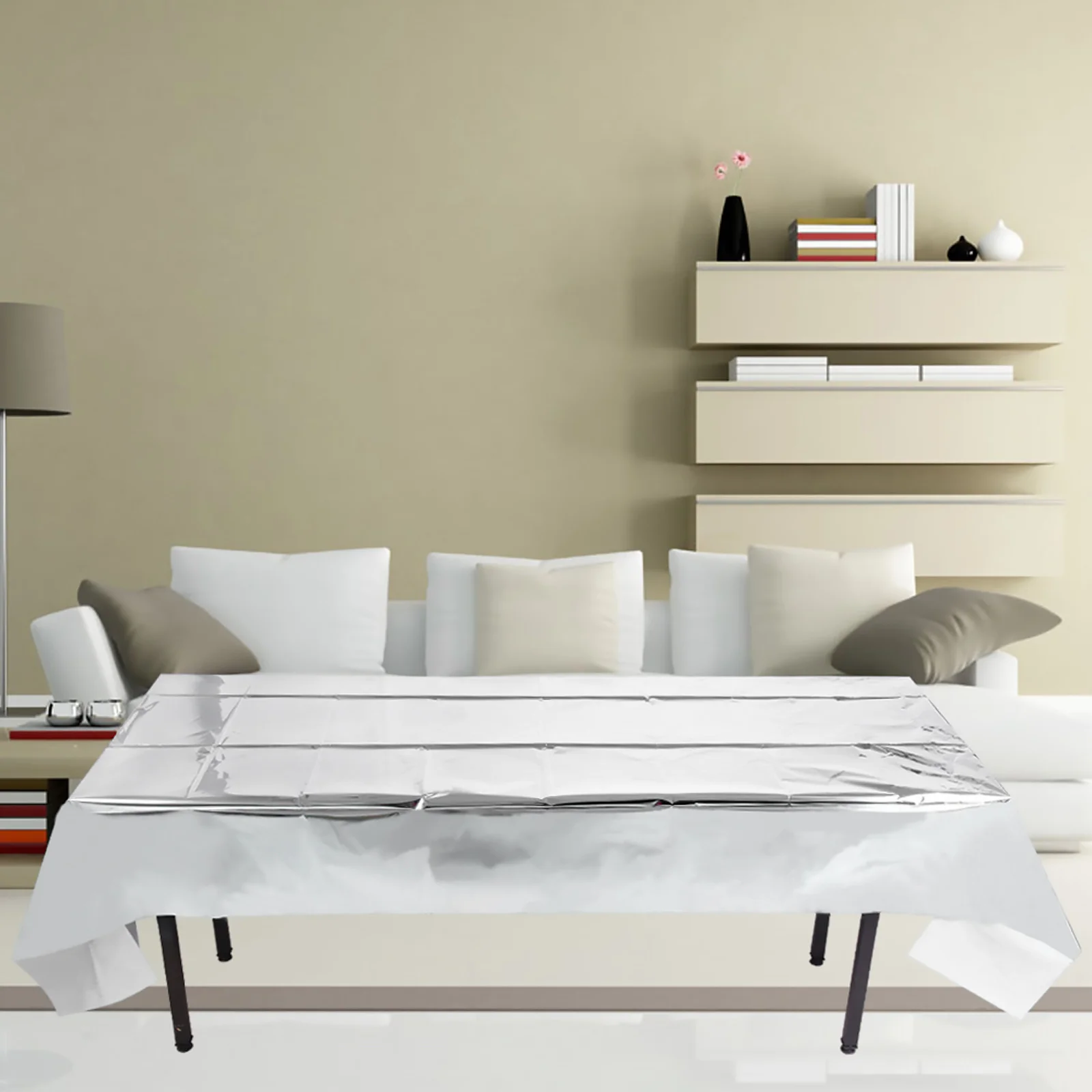 

3Pcs Glossy Party Tablecloth Decorative Table Cover Bright Color for Dining Table Festival Gathering Home Decoration