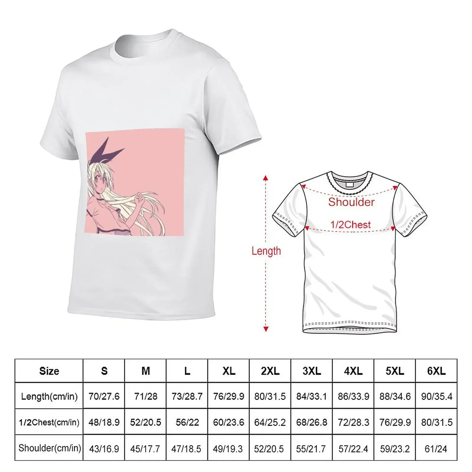 Chitoge Kirisaki - Pink T-Shirt anime figures vintage graphic tee fitted t shirts for men