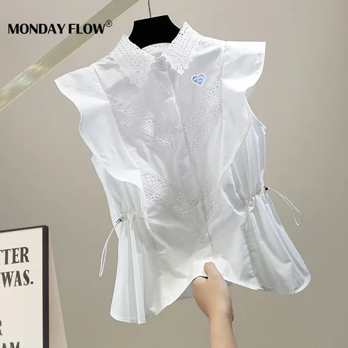 여성용 패치워크 골프 의류, 느슨한 타이트 웨이스트 스포츠 민소매 조끼, 패션 베이스 탑, Monday Flow 2024 용수철 여름  Best5