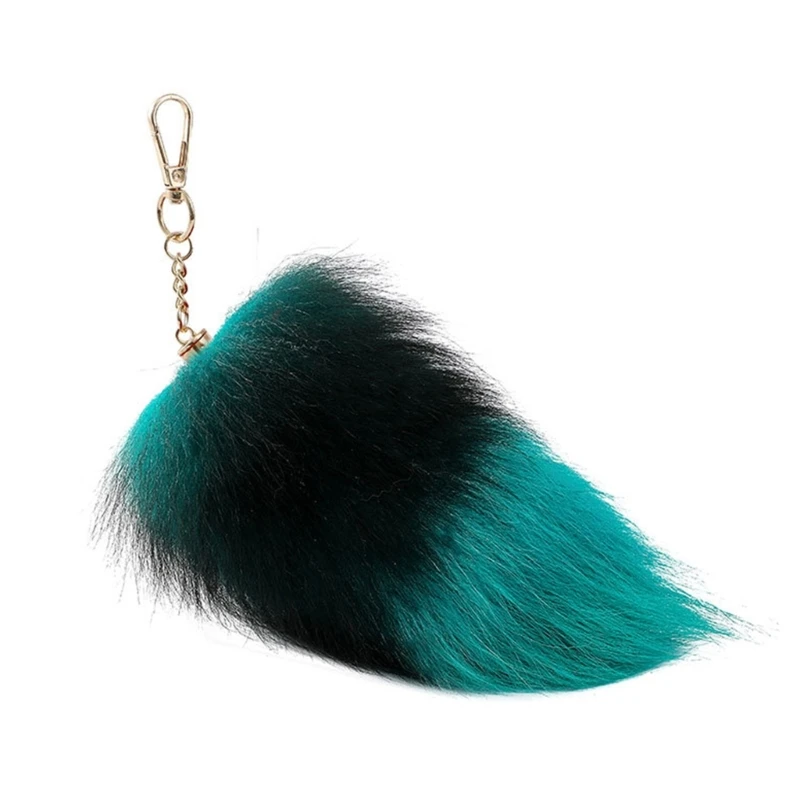 Foxes Furs Tail Pendant Keychain Keys Holder for Purse Bag Decoration