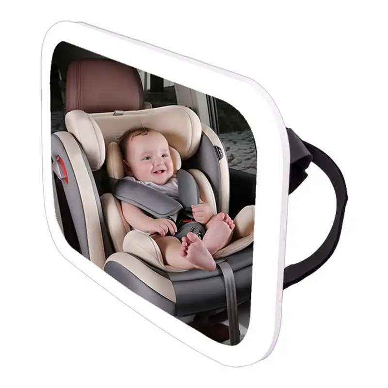 

Car Mirror For Kid Automotive Interior Mirror 360 Rotation LED Lighting Shatter Resistant Wide Clear View Kid Safety Mirror