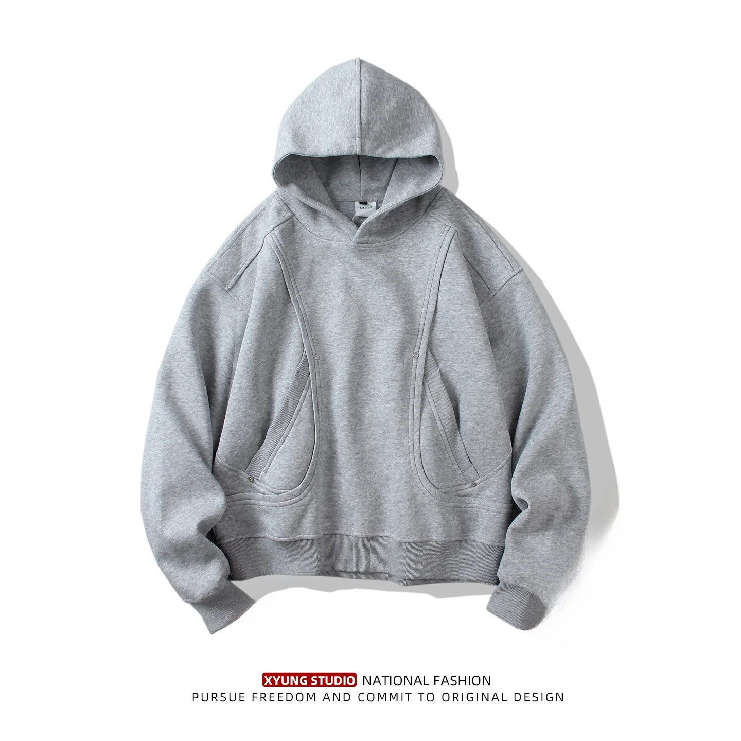 

Осенне-зимняя утепленная толстовка с капюшоном для мужчин, свободного кроя, больших размеров, спортивная повседневная куртка, модный студенческий топ с длинными рукавами из хлопка и полиэстера