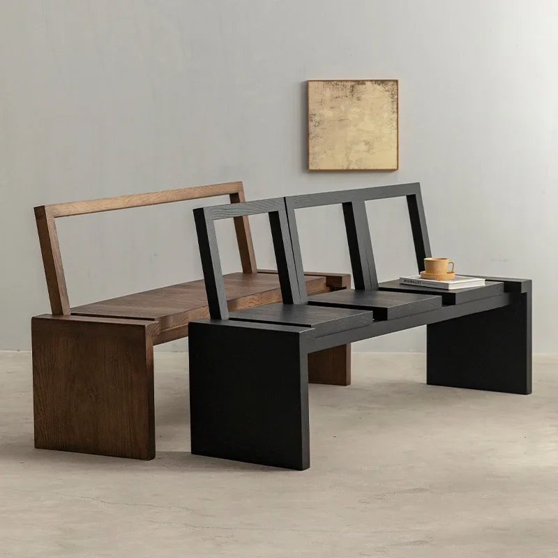 Light luxury home shoe change stool living room black bench backrest stool