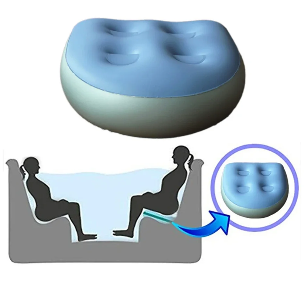 수영장 팽창식 물 주입 쿠션 욕조, 이중 목적, 치질 방지, 팽창식 시트 패드, 1-3 좌석 목욕 스파 쿠션
