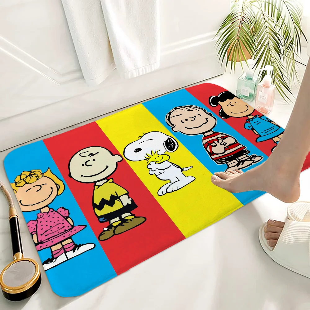 Bath Mat Rug Bathroom Foot Mat Non-slip Mat Small Floor Mats Door Mat Snoopy Carpets Entrance Carpet for Kitchen Rugs Doormat