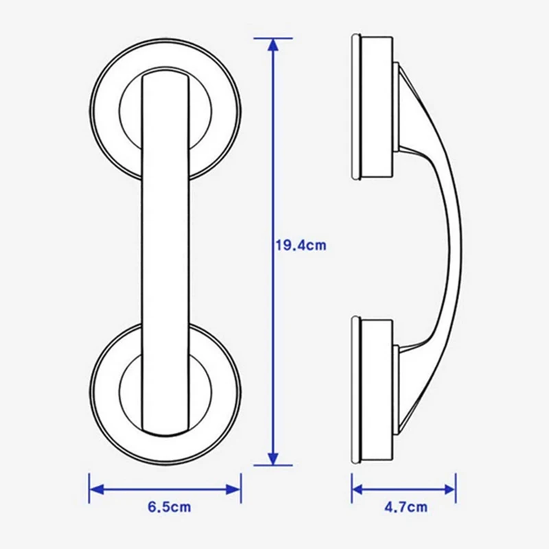 Manija de ventosa sin tornillo para puerta de ducha, manija de puerta de vidrio, manija de plástico, manija de cristal, 1pc