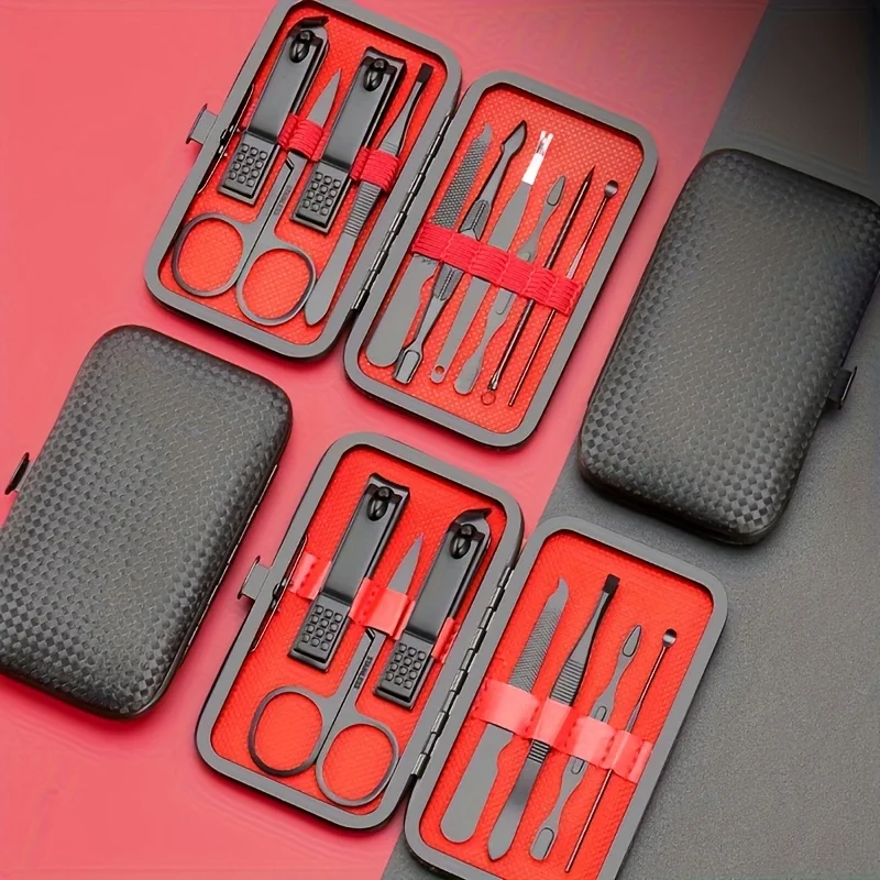 10 piece Set Home Nail Clipper Large Opening Manicure Tool Unisex Mini Compact Gift Eyebrow Clip Tweezers