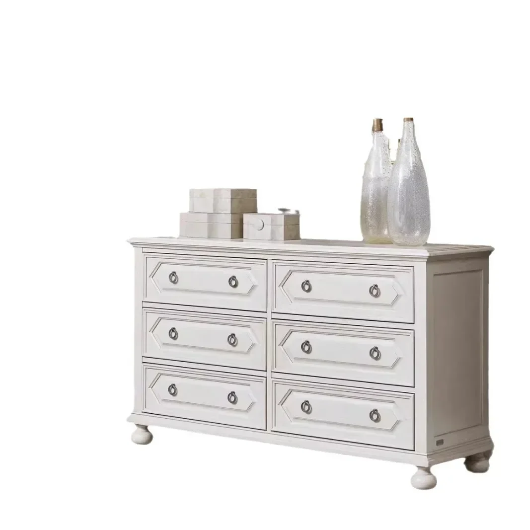 North American Modern Simple Bedroom TV Cabinet Oak Six Bucket Cabinet Factory Direct Sales