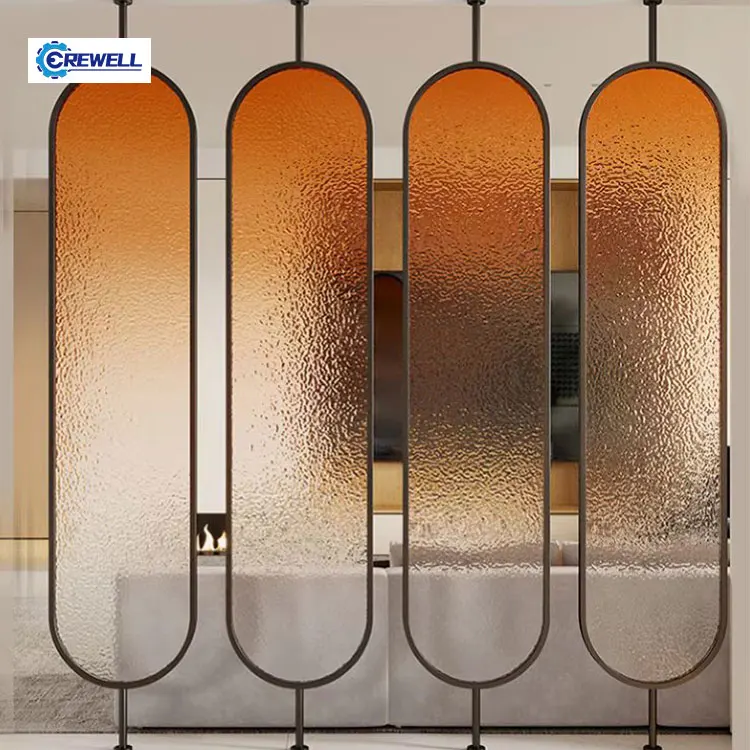 Modern Home Interior Decorative Wall Panels Partitions Laser Cut Glass Living Room Stainless Steel Decorative Room Divider